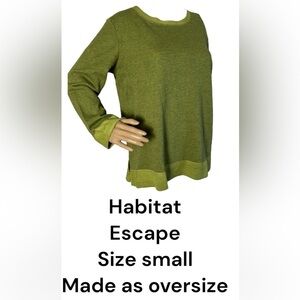 Habitat.Escape SM,Women green crewneck ,multimedia ,oversize
PTP 21, NWT